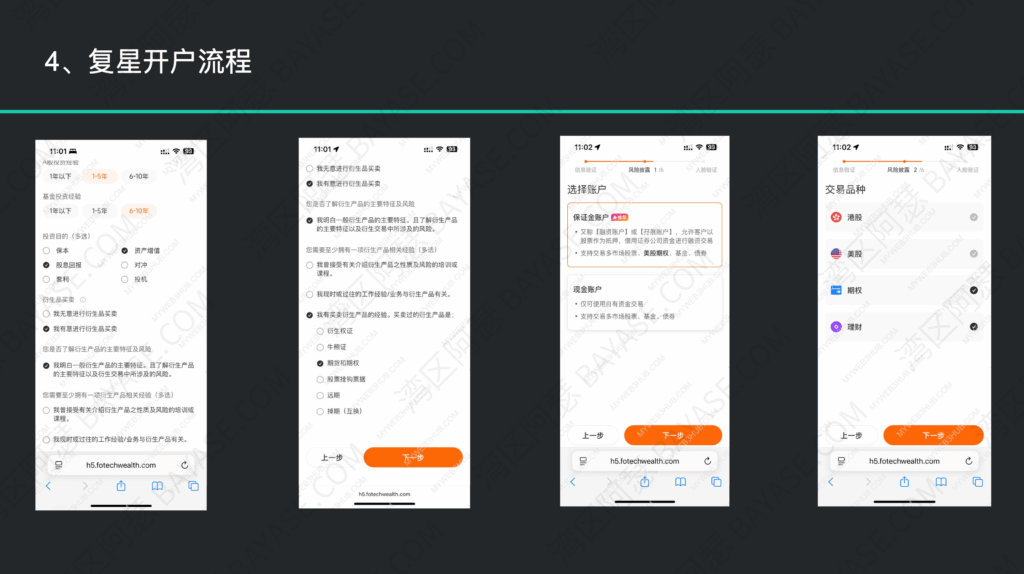 Fosun Securities account opening – choose account type, margin account