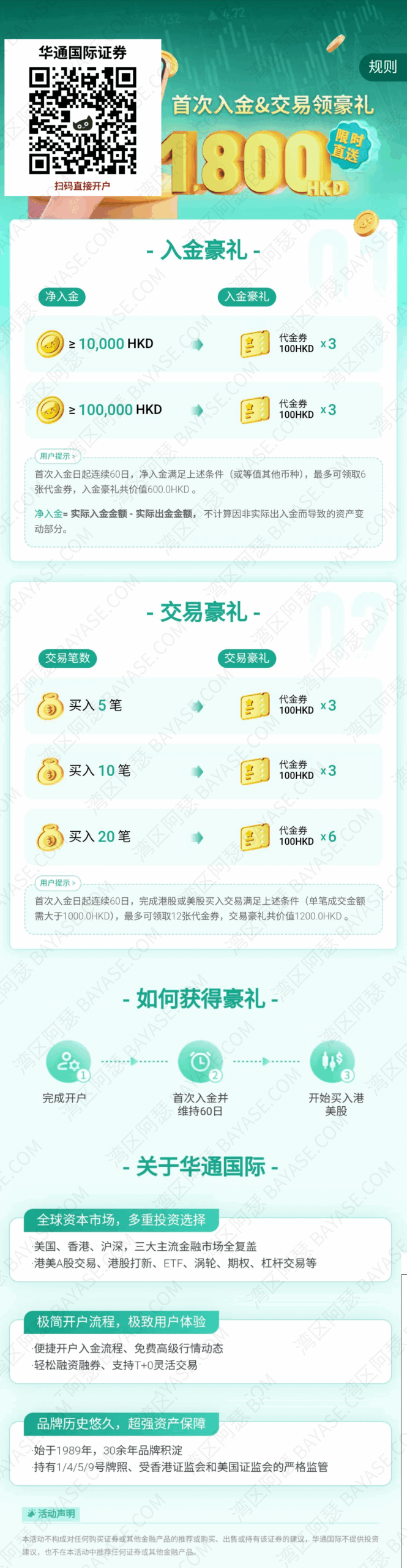 华通国际证券，新用户开户礼