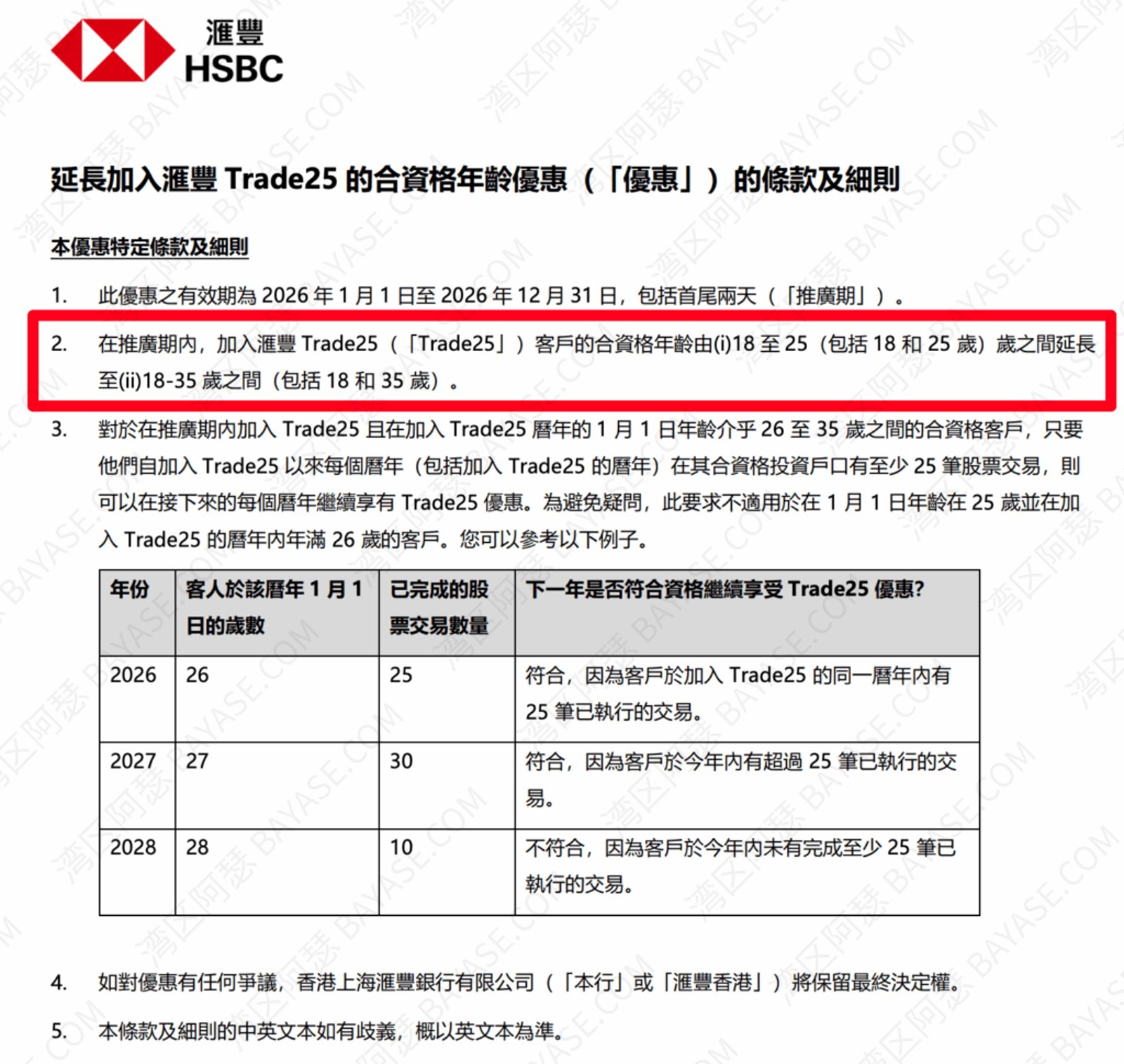 香港汇丰Trade25 2026活动细则