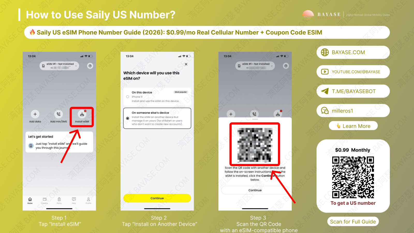 Saily eSIM affordable US number service, keep your US eSIM active for $0.99 per month