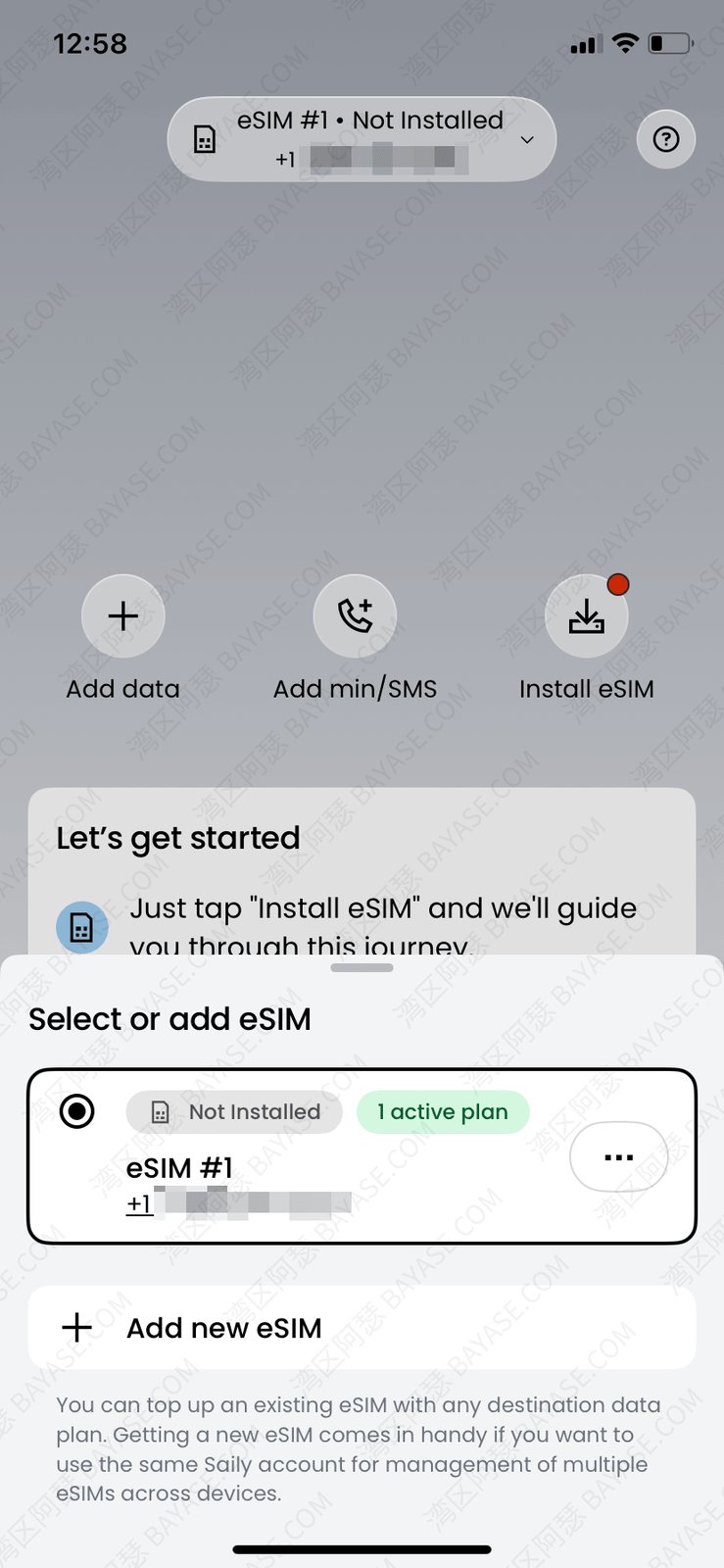 Saily eSIM low-cost US phone number, keep your number active for only $0.99 per month